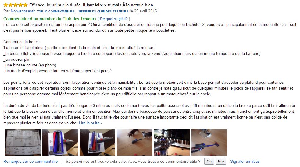 dyson_v6_fluffy_aspirateur_balai_meilleur_commentaire_client_amazon